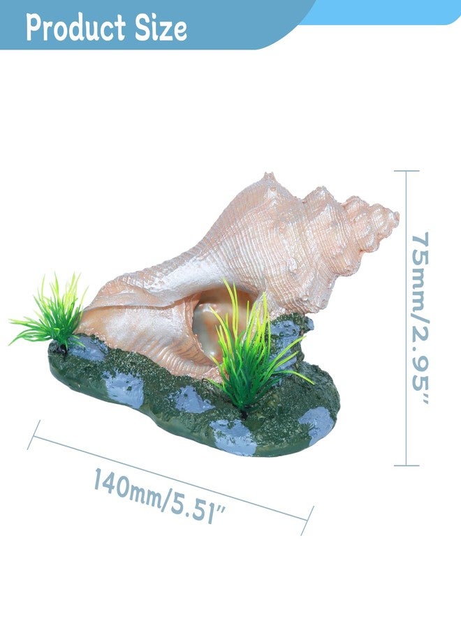 AnRui Ceramic Conch with Holes and Two Small Fish Thematic Betta Fish Tank Accessory Decor Ornament for Fish Passing or Hiding Safely,Aquarium Decoration for Small and Medium Animal (Cute 1) - Image 2